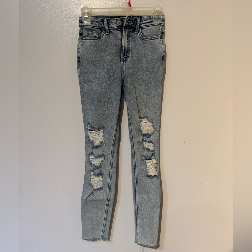 Hollister Light Blue Distressed Skinny Jeans